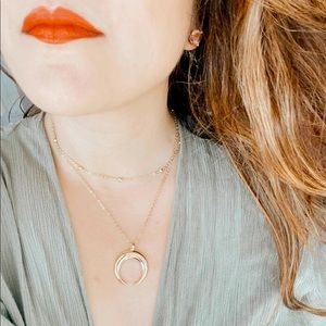 Rose Gold Layer Pendant Necklace For Women